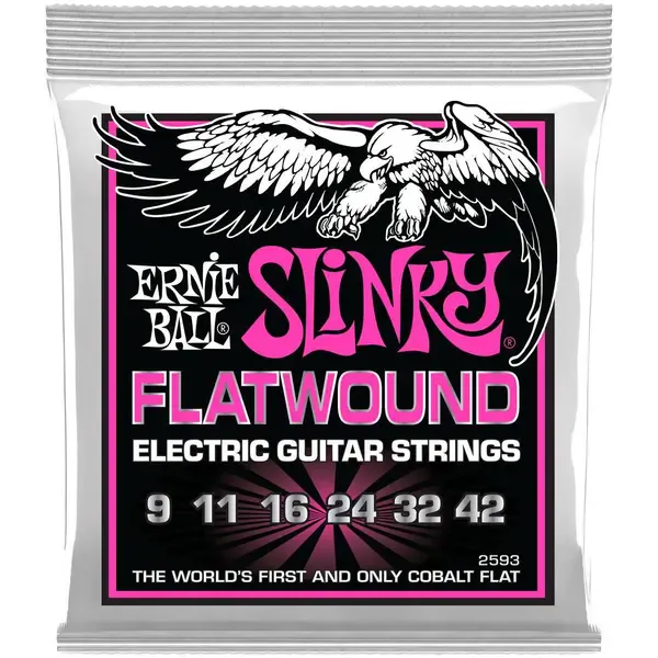 Струны для электрогитары Ernie Ball 2593 Slinky Flatwound 9-42