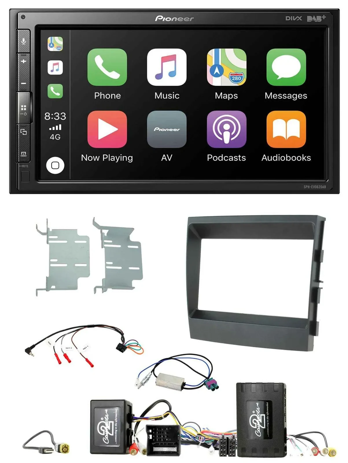 Автомагнитола для Porsche Panamera Pioneer 2DIN, DAB, Bluetooth, USB, совместима с управлением на руле