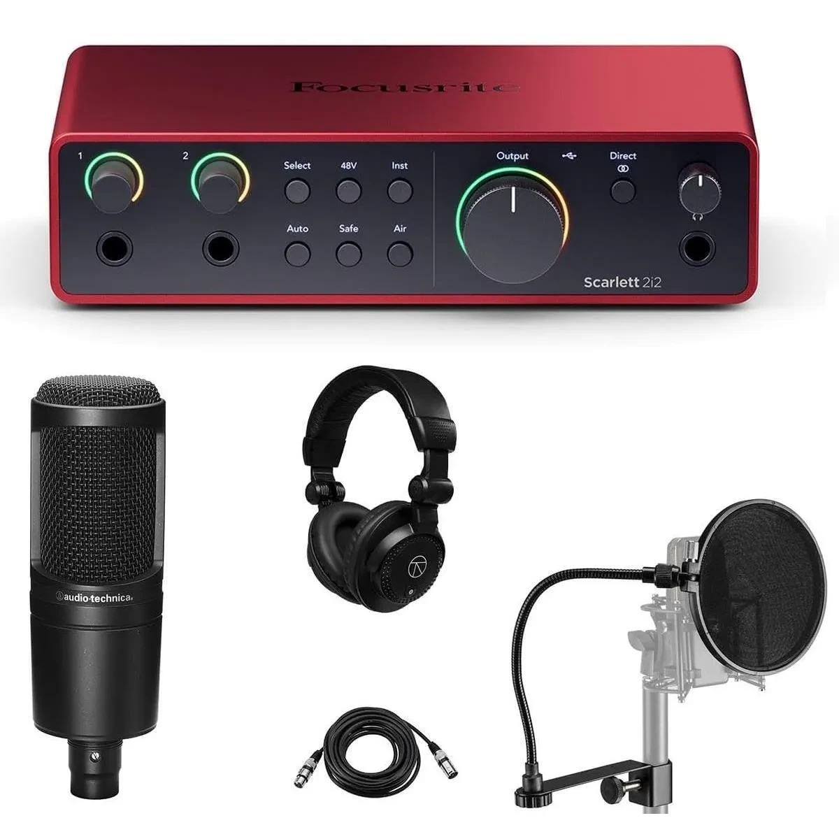 Аудиоинтерфейс Focusrite Scarlett 2i2 4th Gen USB, 2 входа/2 выхода, с ПО
