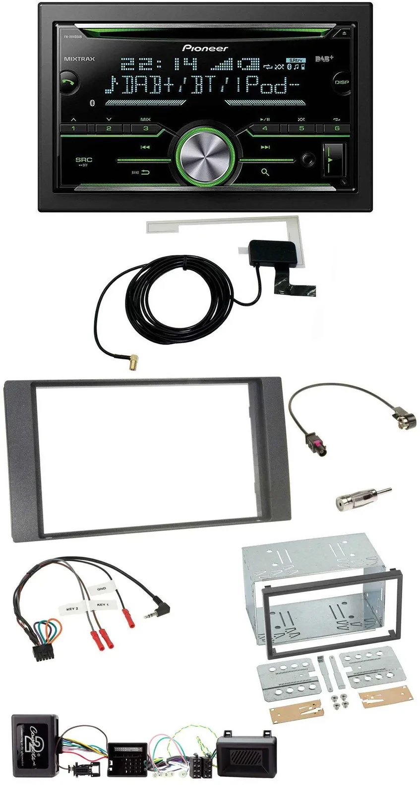Автомагнитола Pioneer CD/USB/Bluetooth 2DIN DAB для Ford Kuga 2008–2012, антрацит