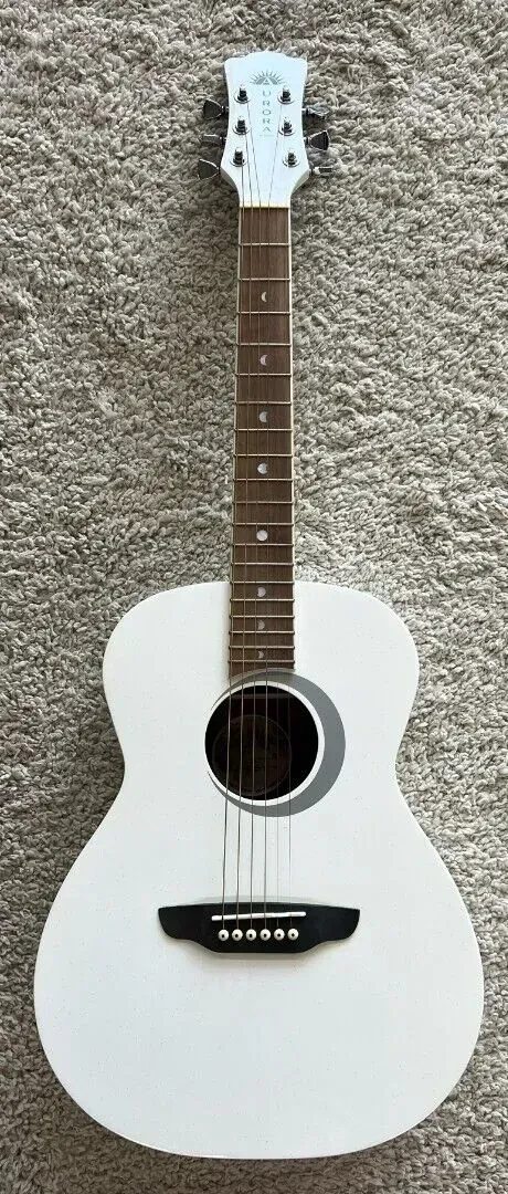 Luna Aurora Borealis 3/4-Size Acoustic Guitar - White Sparkle - Model AR BOR WHT