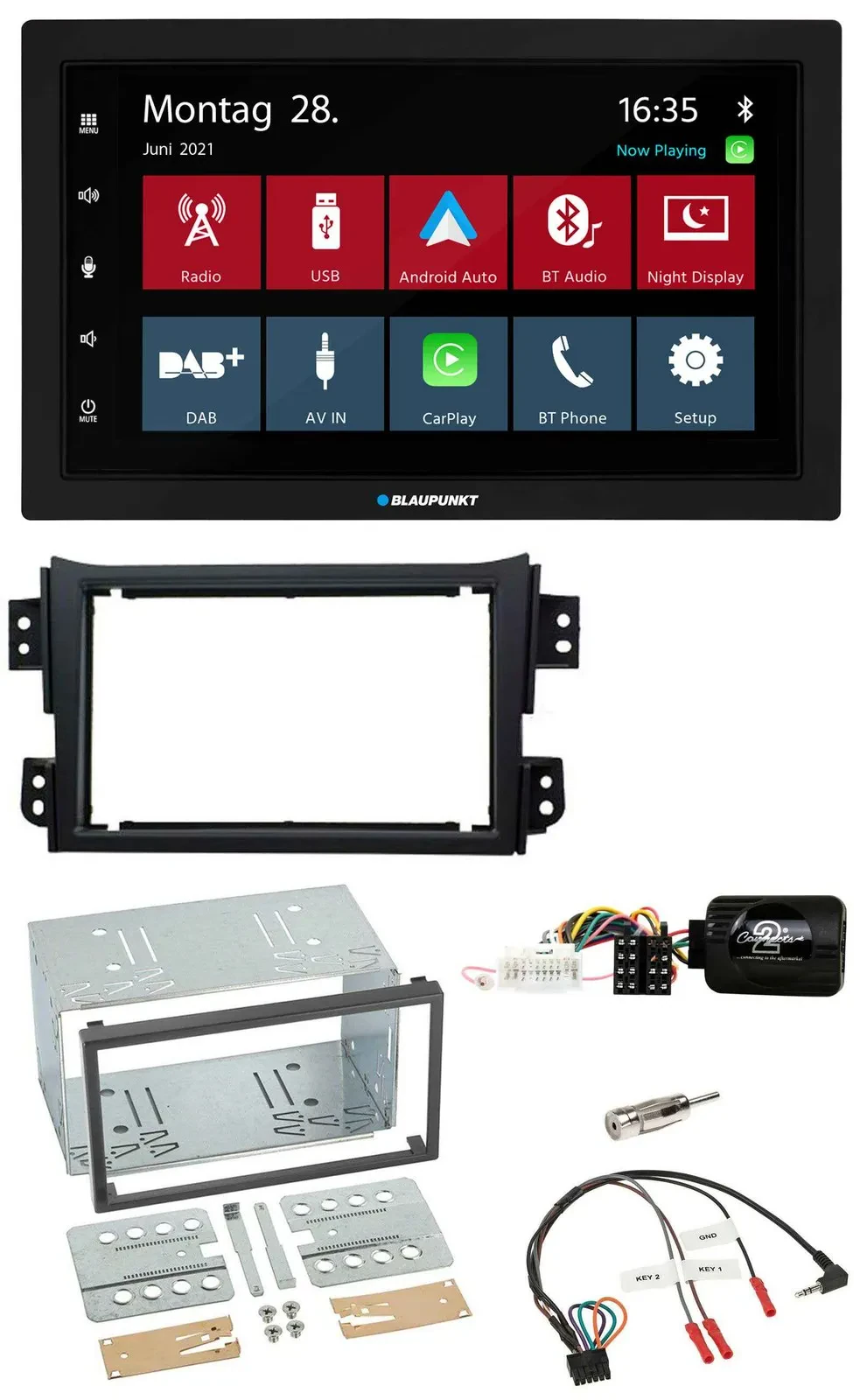 Blaupunkt Lenkrad Bluetooth DAB 2DIN USB Autoradio für Opel Agila B Suzuki Splas