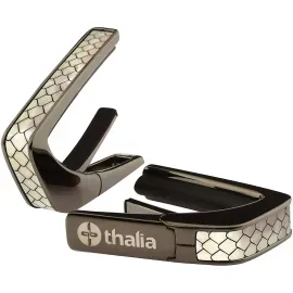 Каподастр для гитары Thalia Premium Series черный хром, вставка перламутр Dragon Scales