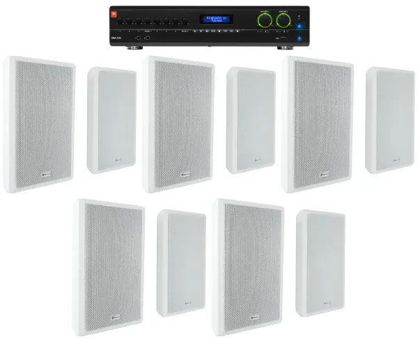 Настенная акустика JBL Rock Slim 70W White с усилителем (10 штук)