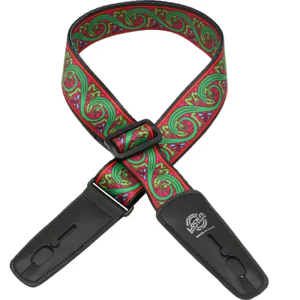 Ремень для гитары Lock-It Straps LIS-033-BM-3 Bob Masse Green Lizards