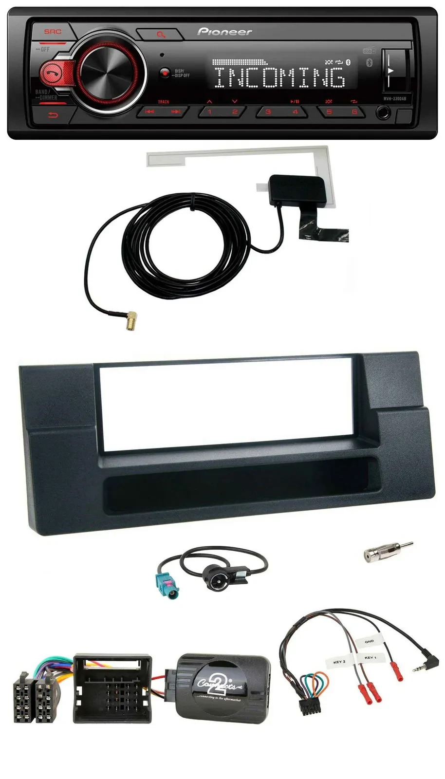 Автомагнитола для BMW 5 Series E39, X5 Pioneer USB, DAB, Bluetooth, Quadlock