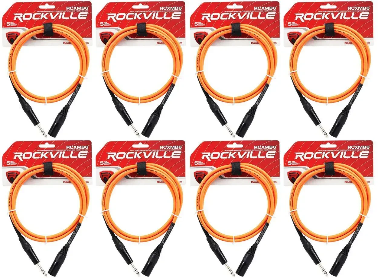 Коммутационный кабель Rockville RCXMB6-O Orange 1.8 м (8 штук)