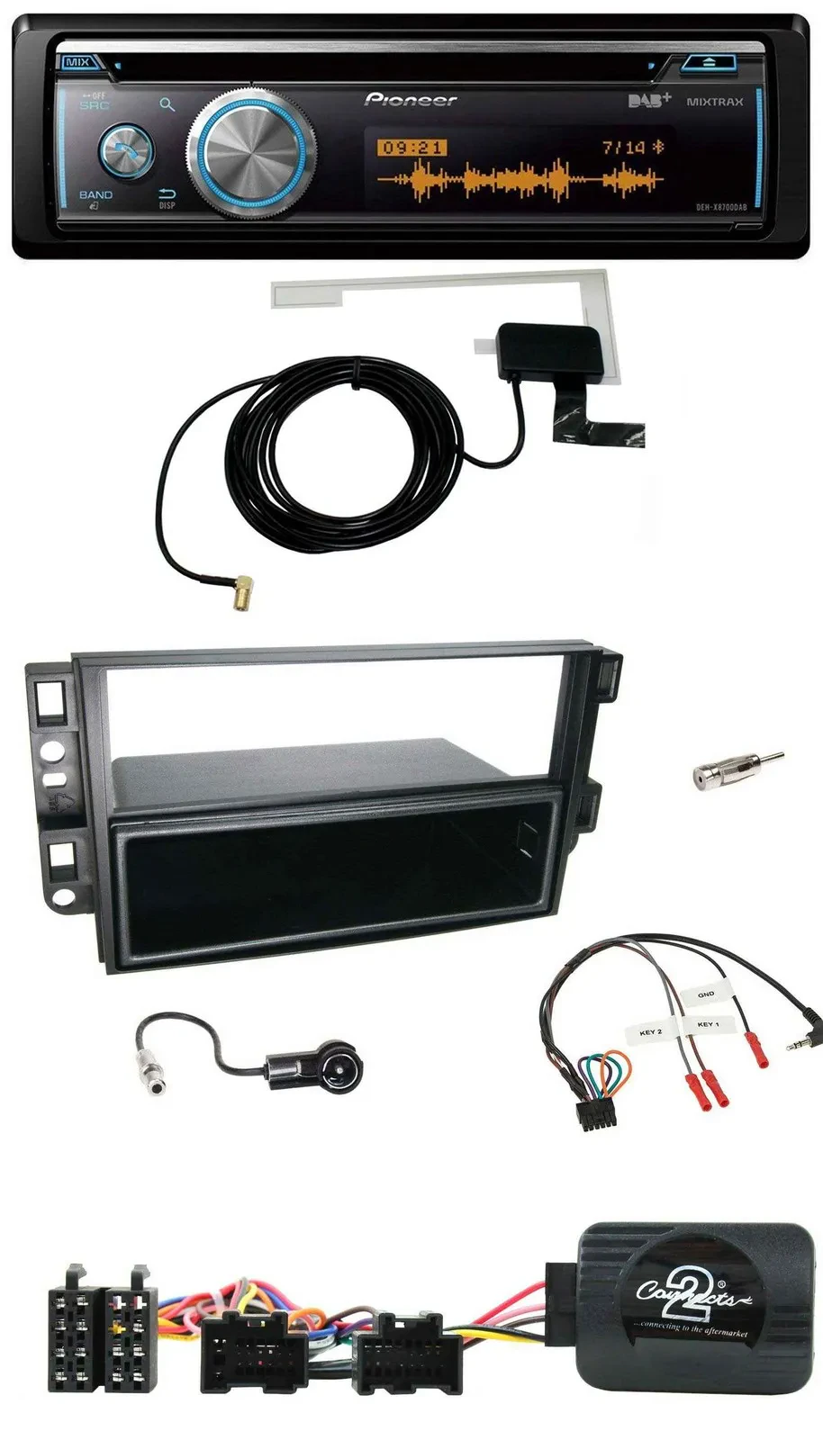 Pioneer Bluetooth DAB Lenkrad USB CD Autoradio für Chevrolet Aveo Captiva 2006-2