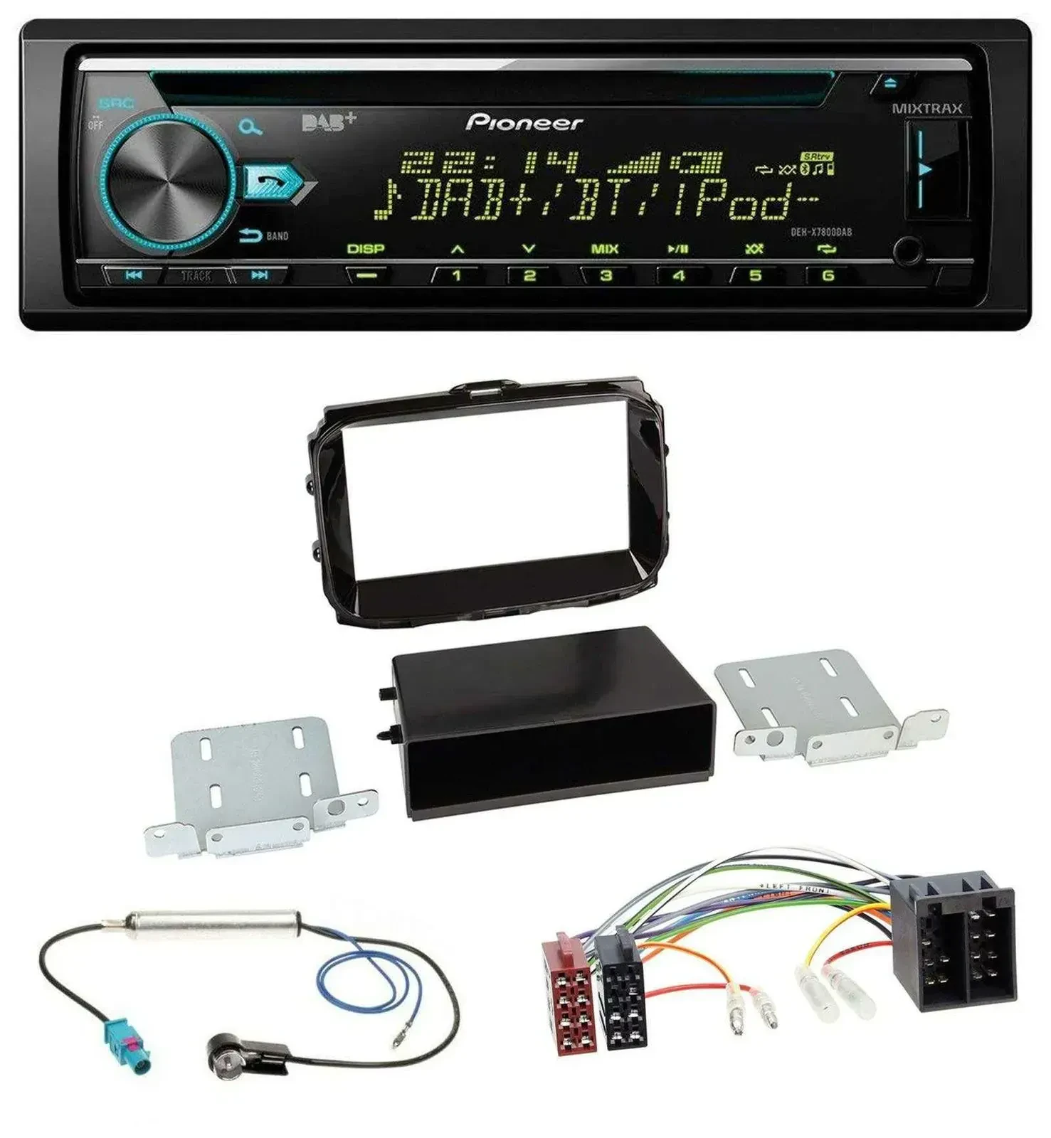 Автомагнитола Pioneer DAB MP3 CD USB Bluetooth для Alfa Romeo Giulietta (с 2013), ISO, черный глянец (piano black)