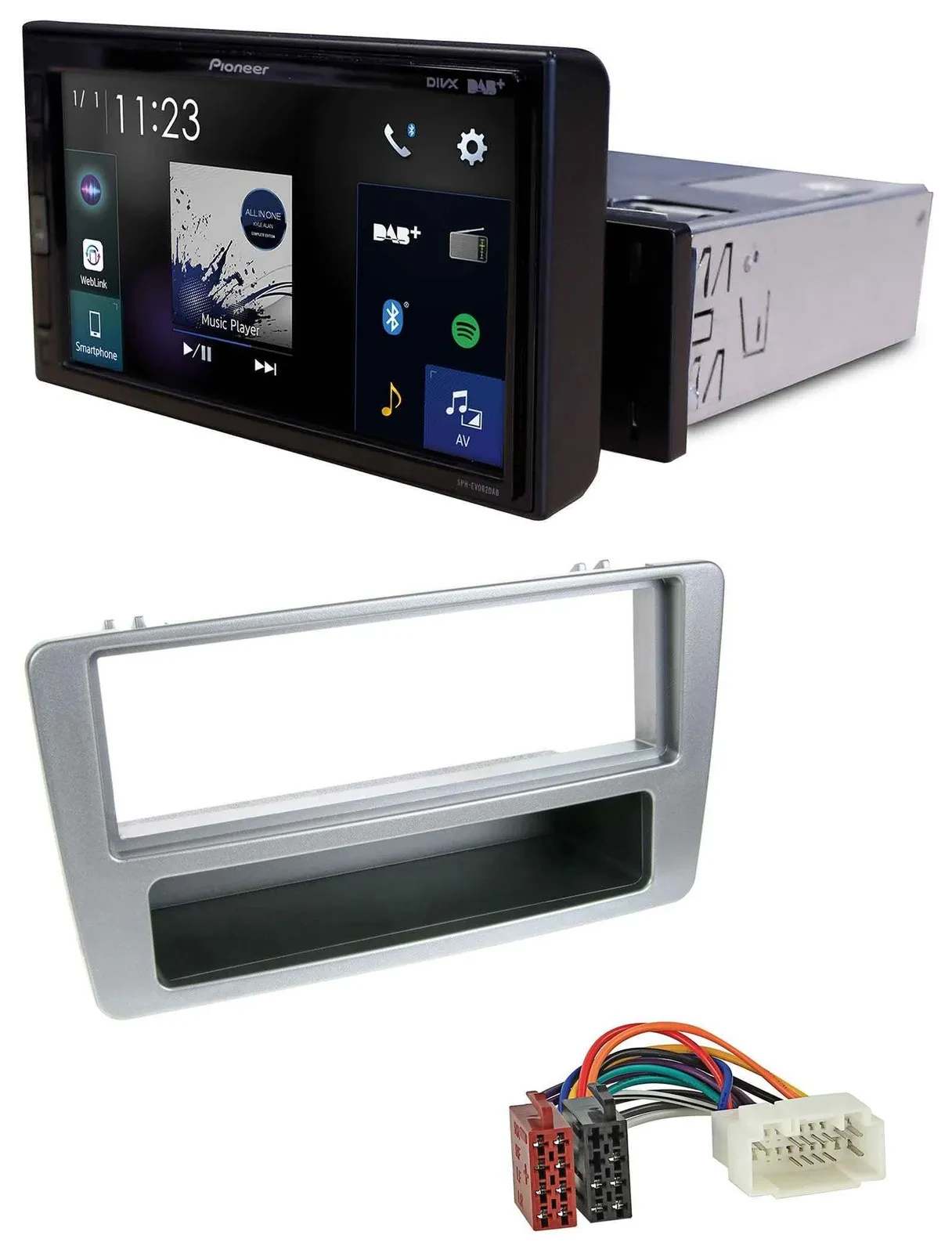 Pioneer DAB MP3 Bluetooth USB Autoradio für Honda Civic 01-03 silber man. Klima.