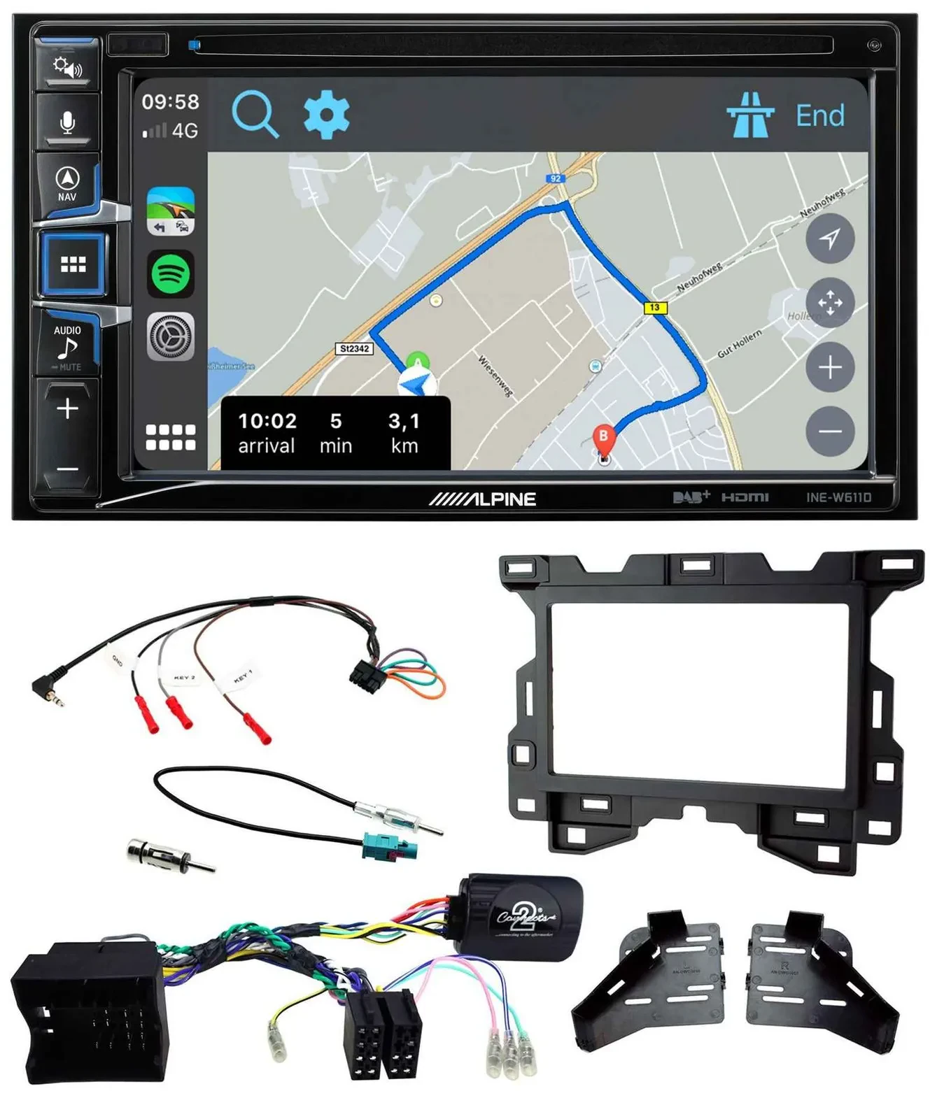 Alpine DAB TMC Bluetooth 2DIN USB Lenkrad Navigation für Mercedes Sprinter W907