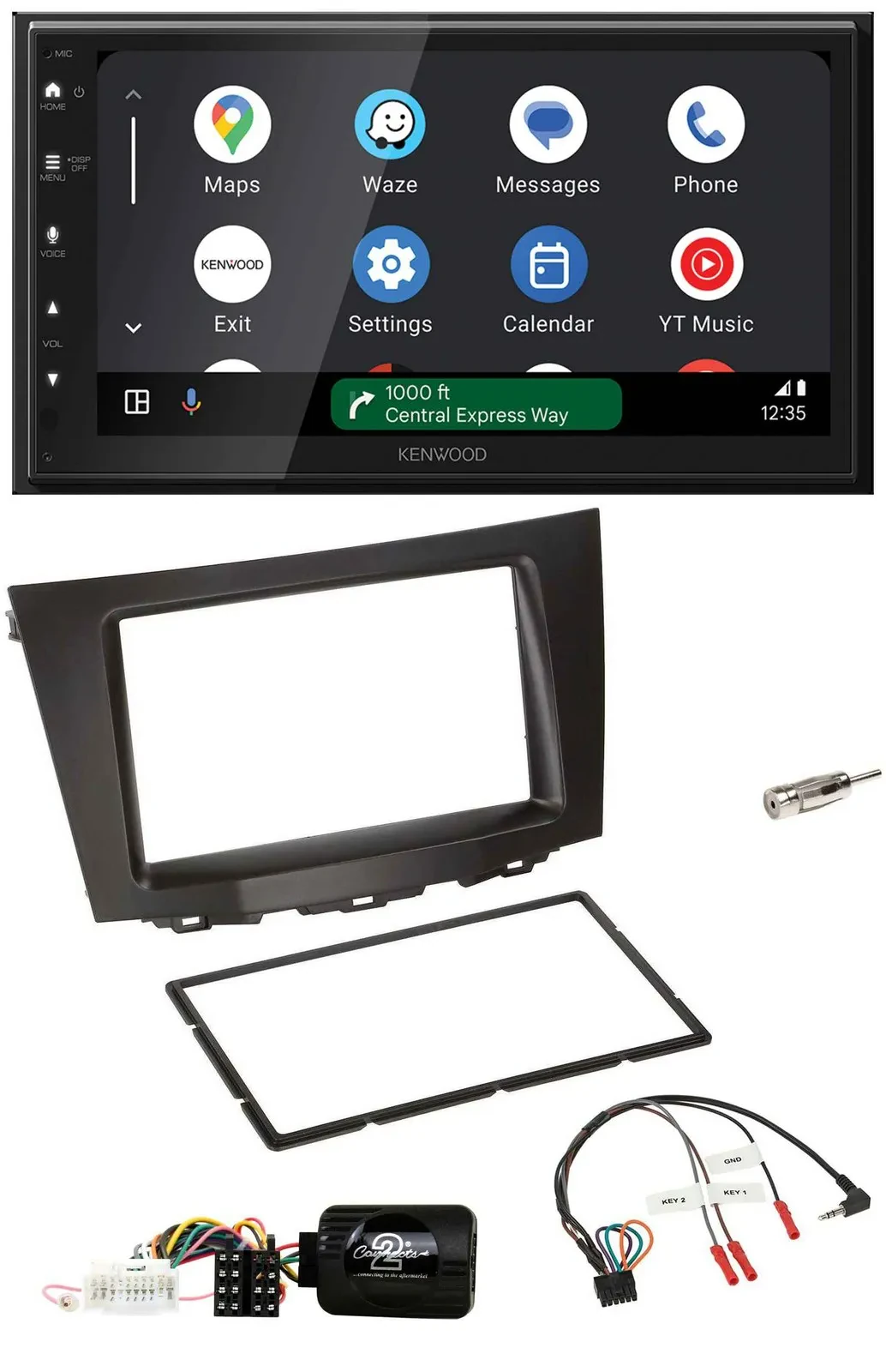 Kenwood DAB Bluetooth USB Lenkrad 2DIN Autoradio für Suzuki Kizashi ab 2010