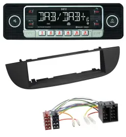 Dietz USB DAB MP3 Bluetooth Autoradio für Fiat 500 (ab 2007) - schwarz