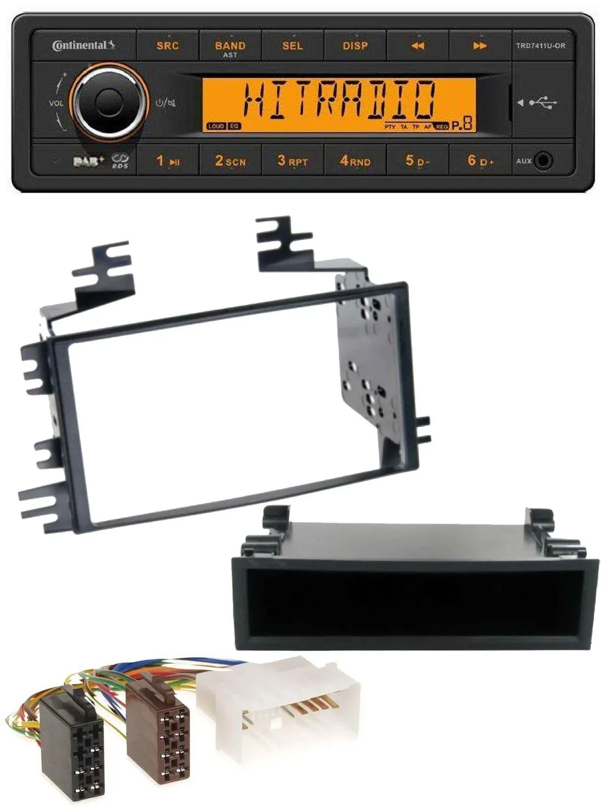Continental 1DIN DAB MP3 AUX USB Autoradio für Kia Rio Hyundai Accent 2006-2011