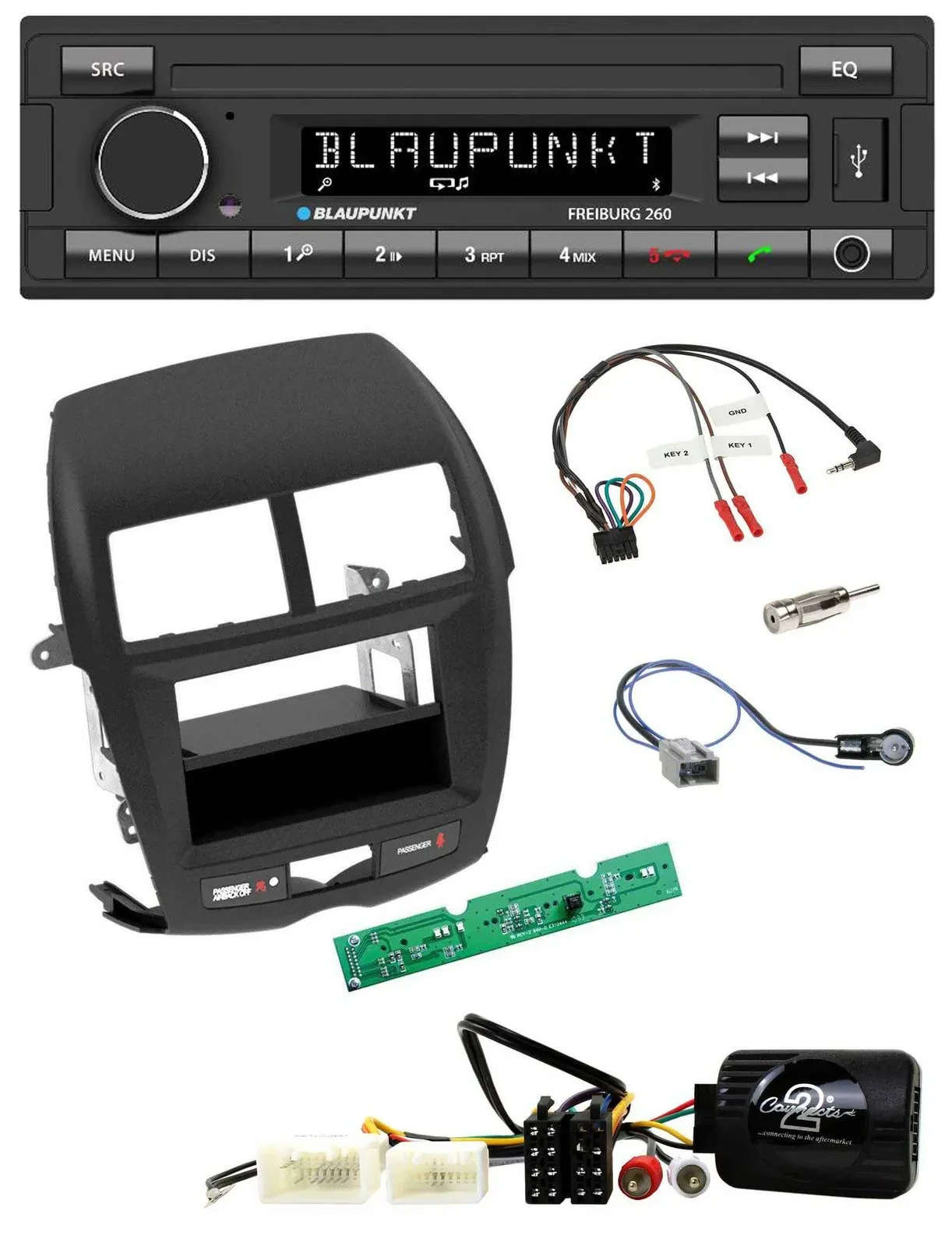 Автомагнитола Blaupunkt для Mitsubishi ASX 2010–2014, Bluetooth, MP3, USB, управление с руля
