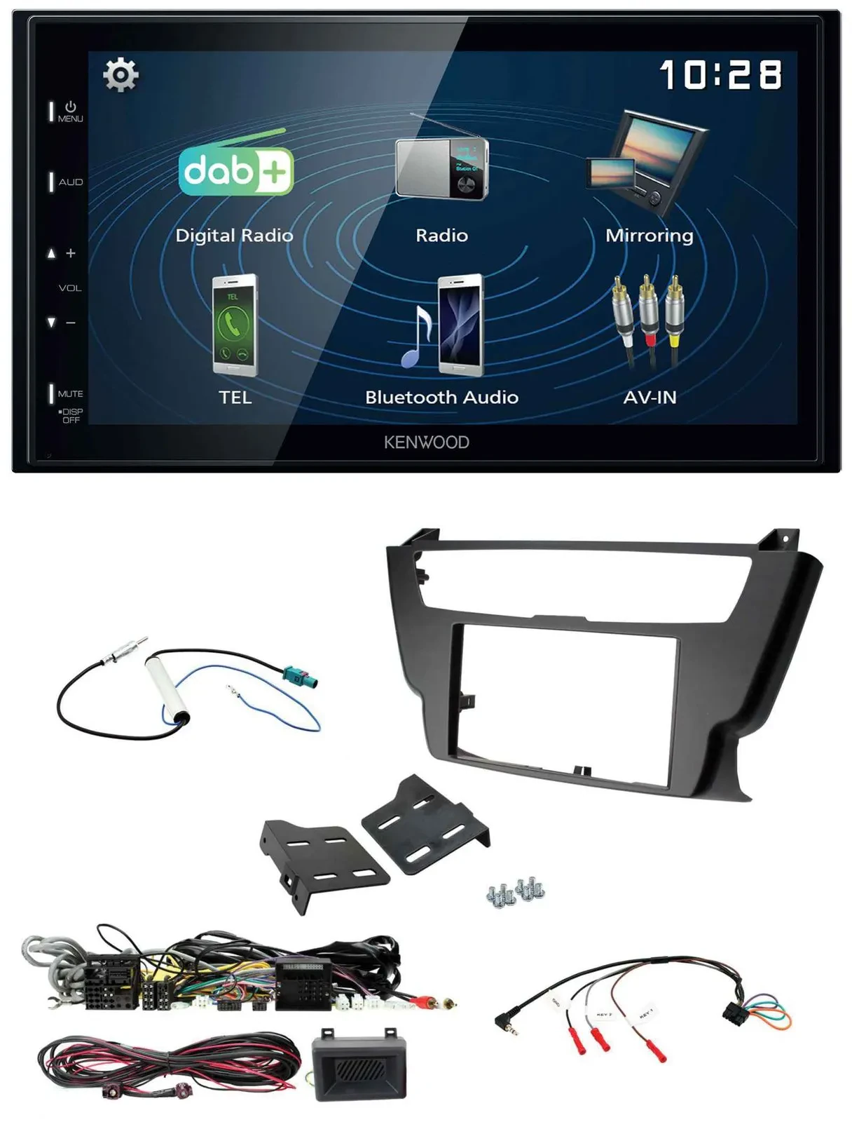 Kenwood 2DIN Bluetooth Lenkrad USB DAB Autoradio für BMW 3er 4er 2012-2016 ohne