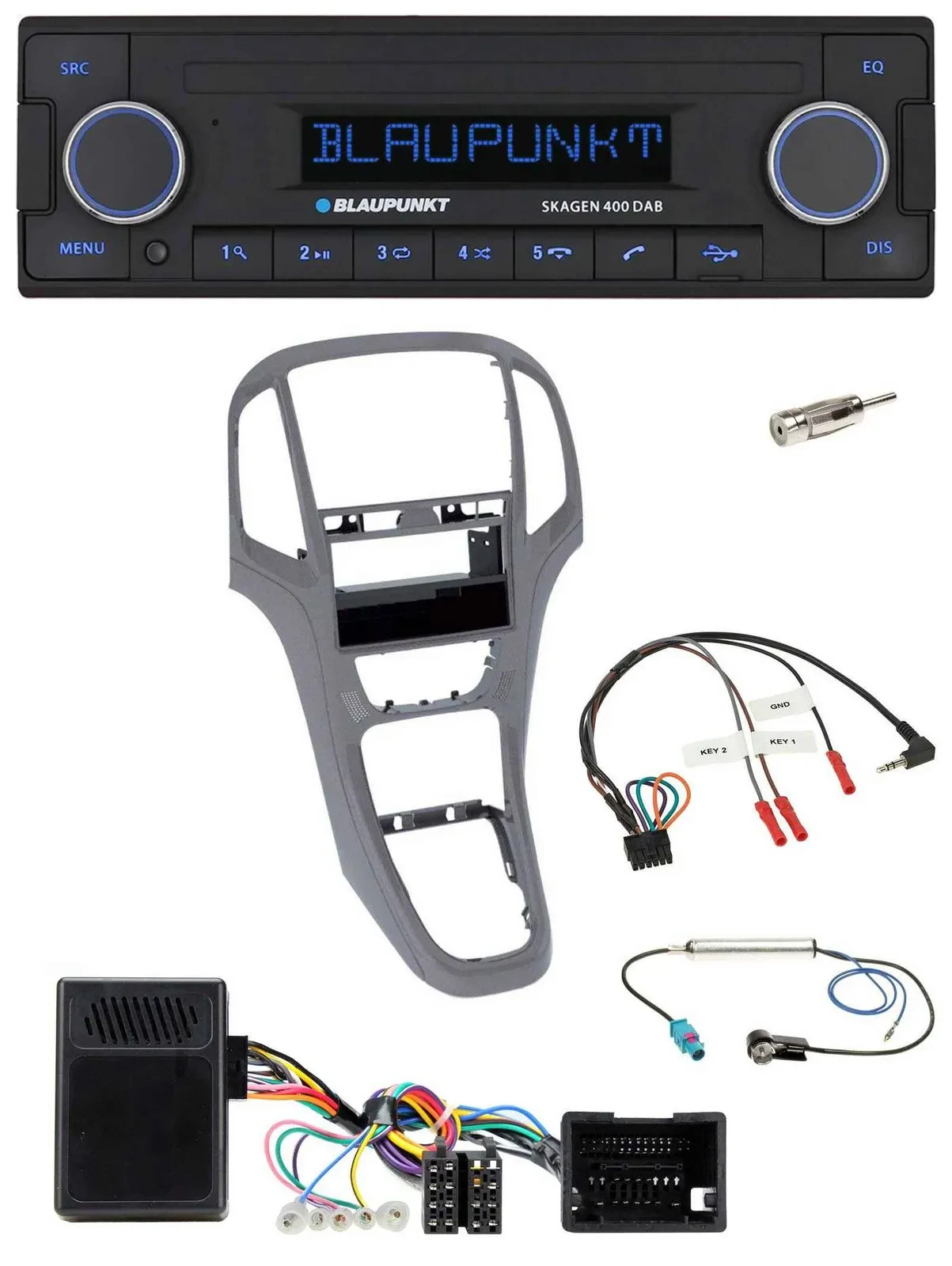 Blaupunkt DAB USB Bluetooth Lenkrad Autoradio für Opel Astra J ab 2009 Titan gra