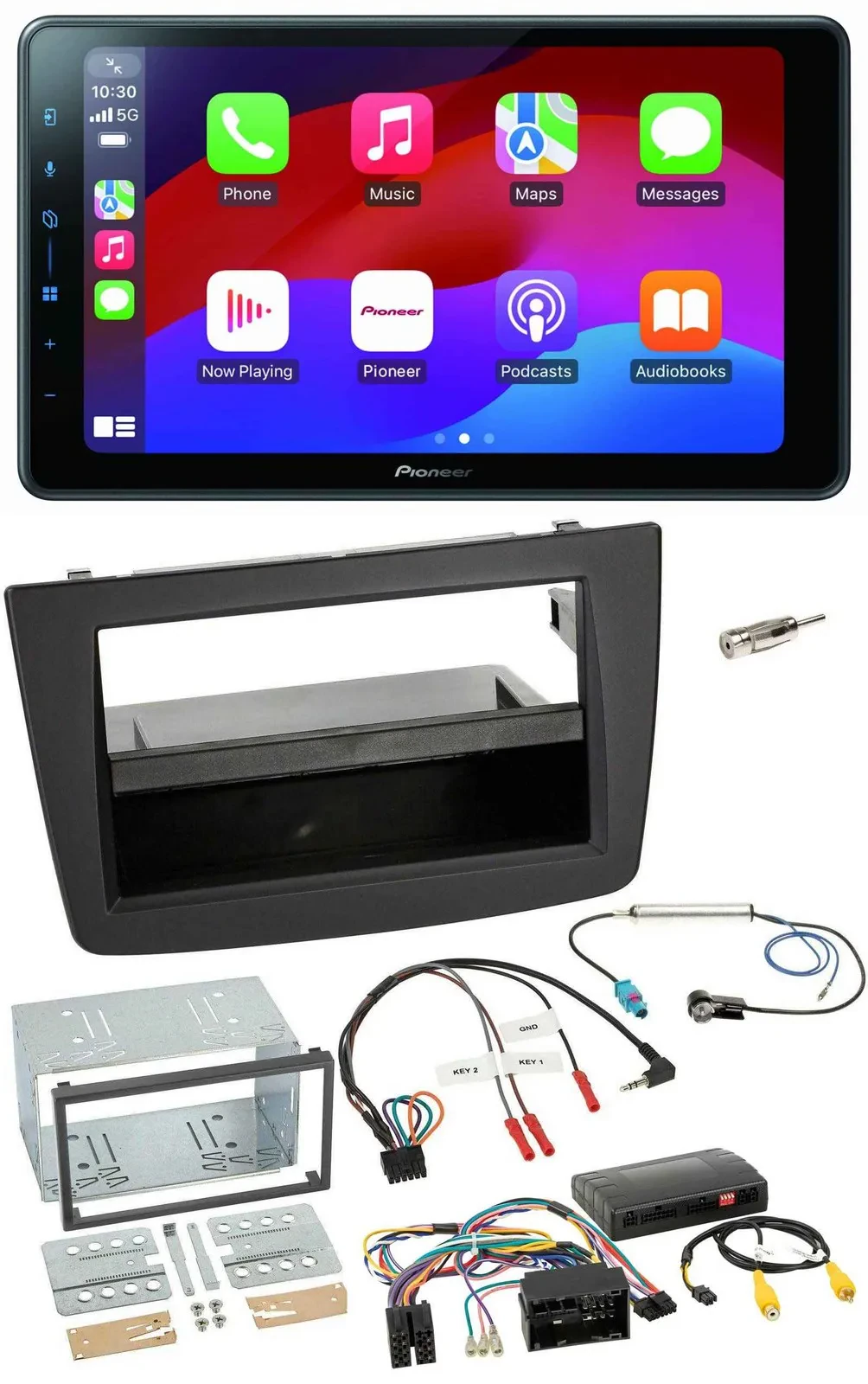 Pioneer Bluetooth 2DIN USB Lenkrad DAB Autoradio für Alfa Romeo Mito 14-18 Infoa