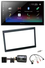 Автомагнитола для Citroen C3/C2/Berlingo Pioneer 2-DIN USB Bluetooth DAB с поддержкой управления на руле, черная