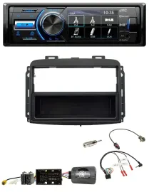 Автомагнитола для Fiat 500L (с 2012) JVC Bluetooth, USB, DAB, поддержка кнопок на руле