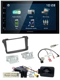 Kenwood 2DIN Bluetooth Lenkrad USB DAB Autoradio für Hyundai i40 VF ab 16 schwar