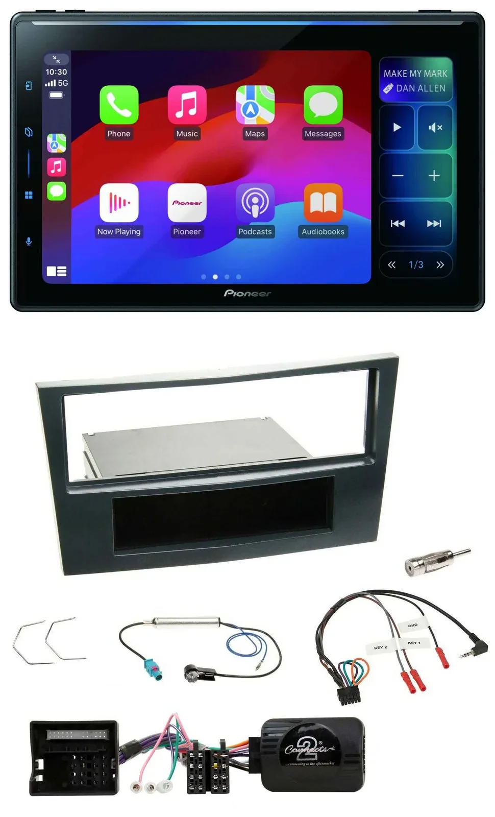 Pioneer Bluetooth DAB Lenkrad USB Autoradio für Opel Corsa D 06-08 Stealth Schwa