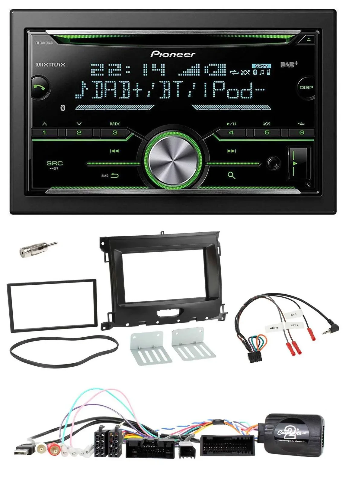 Pioneer Bluetooth Lenkrad DAB 2DIN USB CD Autoradio für Ford Ranger XL ab 02/201