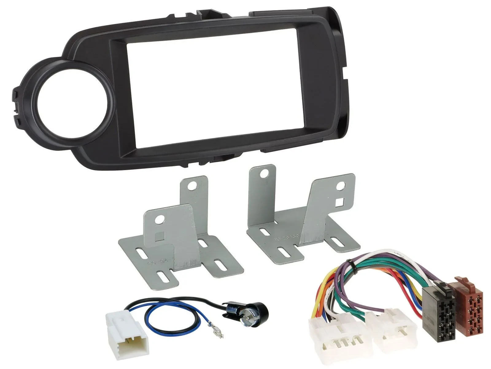 Einbauset Doppel DIN Autoradio für Toyota Yaris 11-20 schwarz