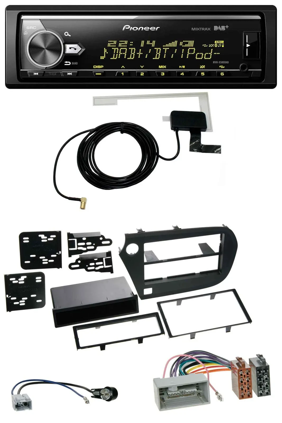Pioneer Bluetooth DAB USB MP3 Autoradio für Honda Insight (ZE2, 2009-2013)