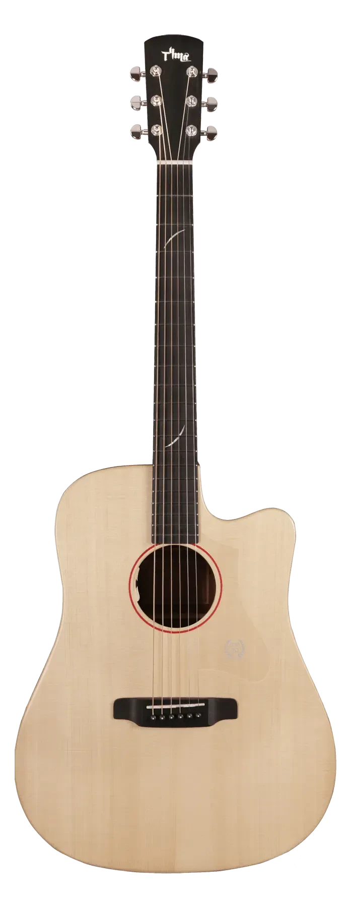 Электроакустическая гитара Tyma TD-5CE Dreadnought Cutaway Natural с чехлом