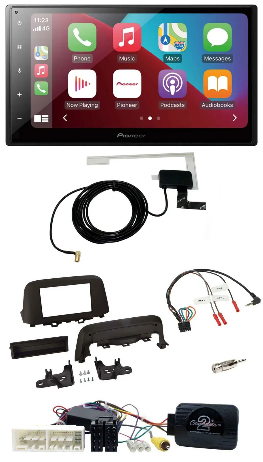 Pioneer USB Bluetooth DAB Lenkrad 2DIN Autoradio für Hyundai Kona ab 2013