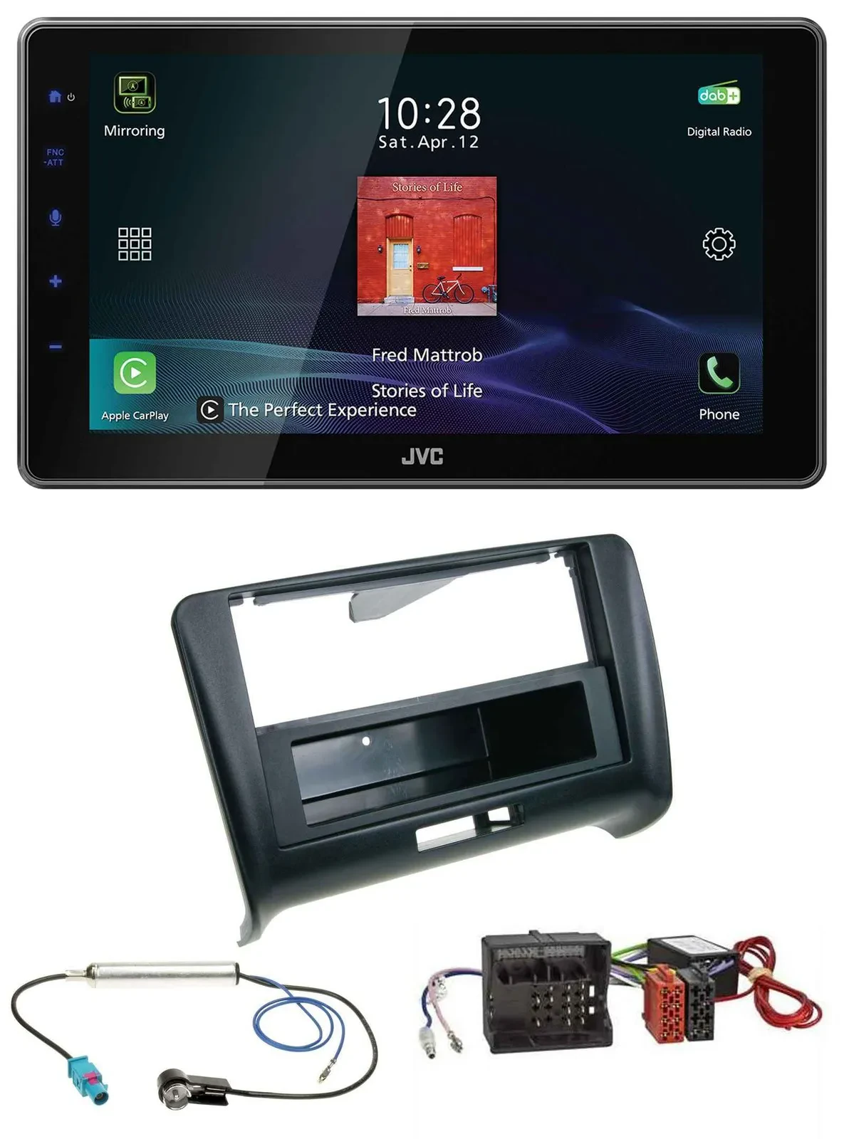 JVC DAB MP3 Bluetooth USB Autoradio für Audi TT 06-14 Aktivsystem Quadlock