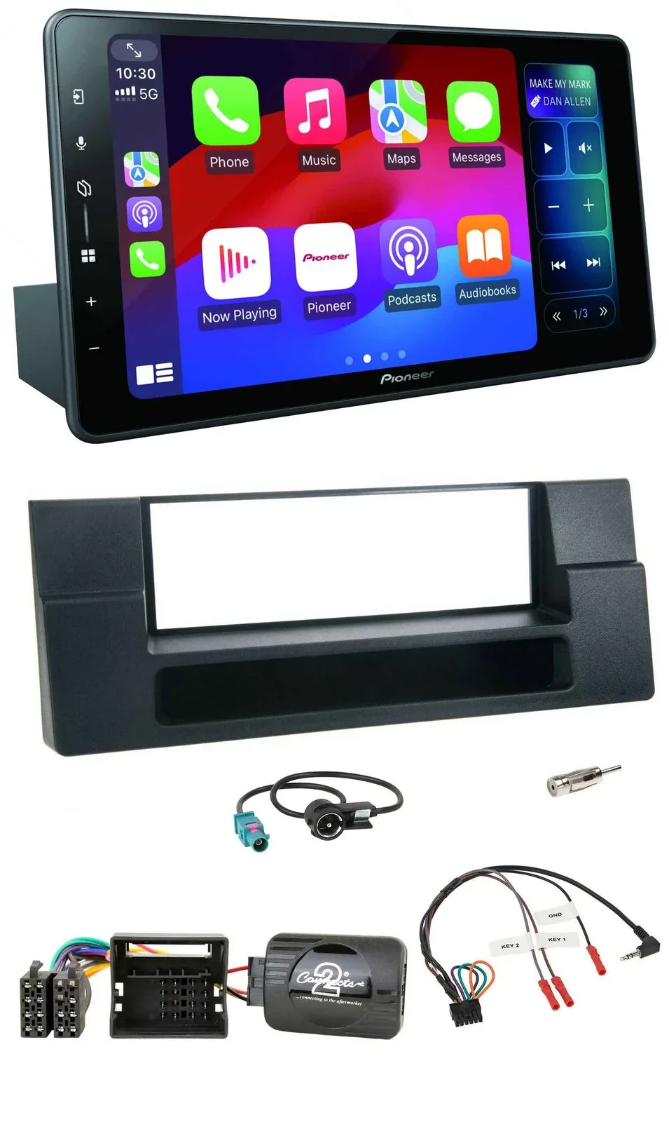 Pioneer Bluetooth DAB Lenkrad USB Autoradio für BMW 5er E39 X5 Quadlock Ablage