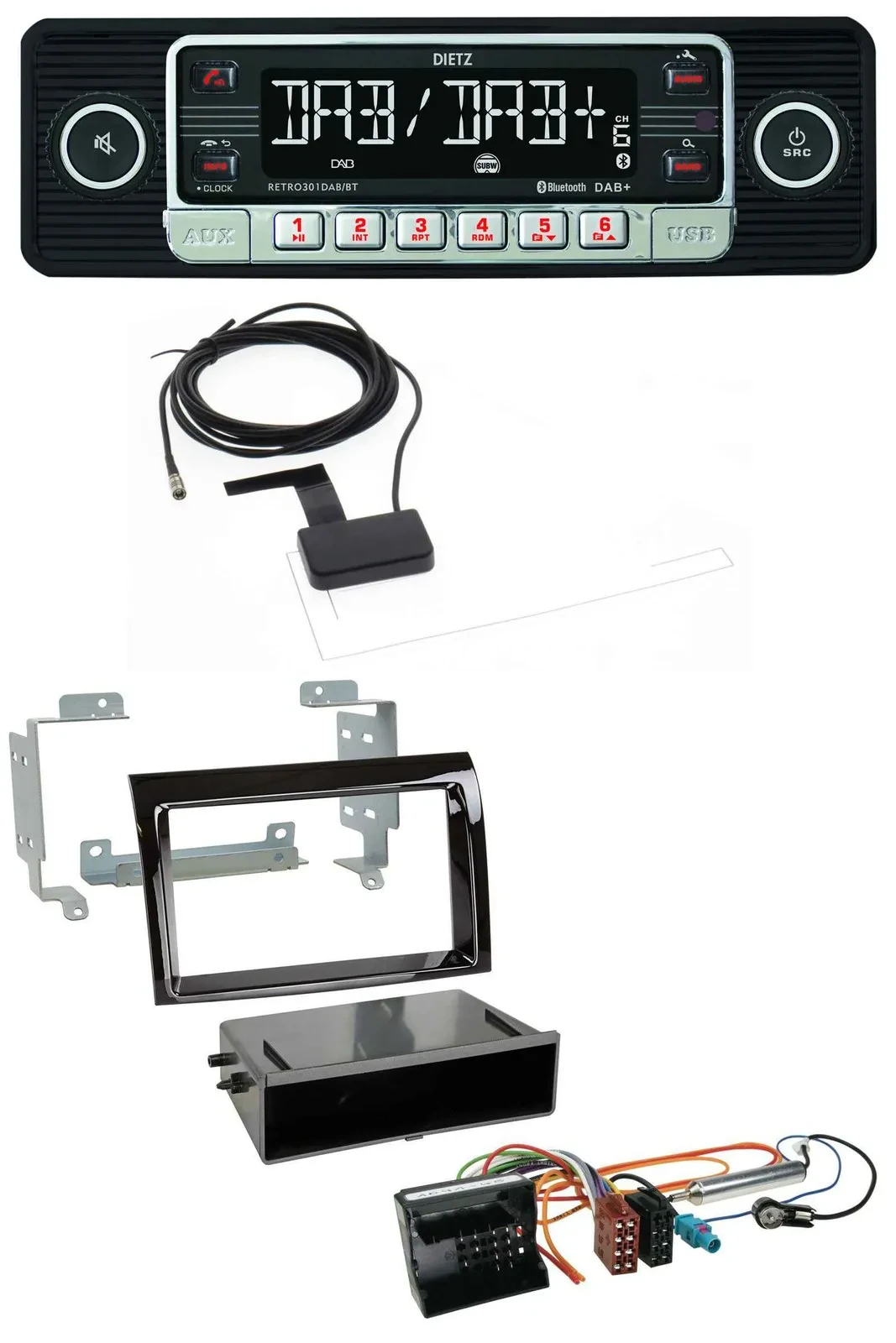 Dietz DAB Bluetooth USB MP3 Autoradio für Citroen Jumper 06-11 Quadlock piano sc