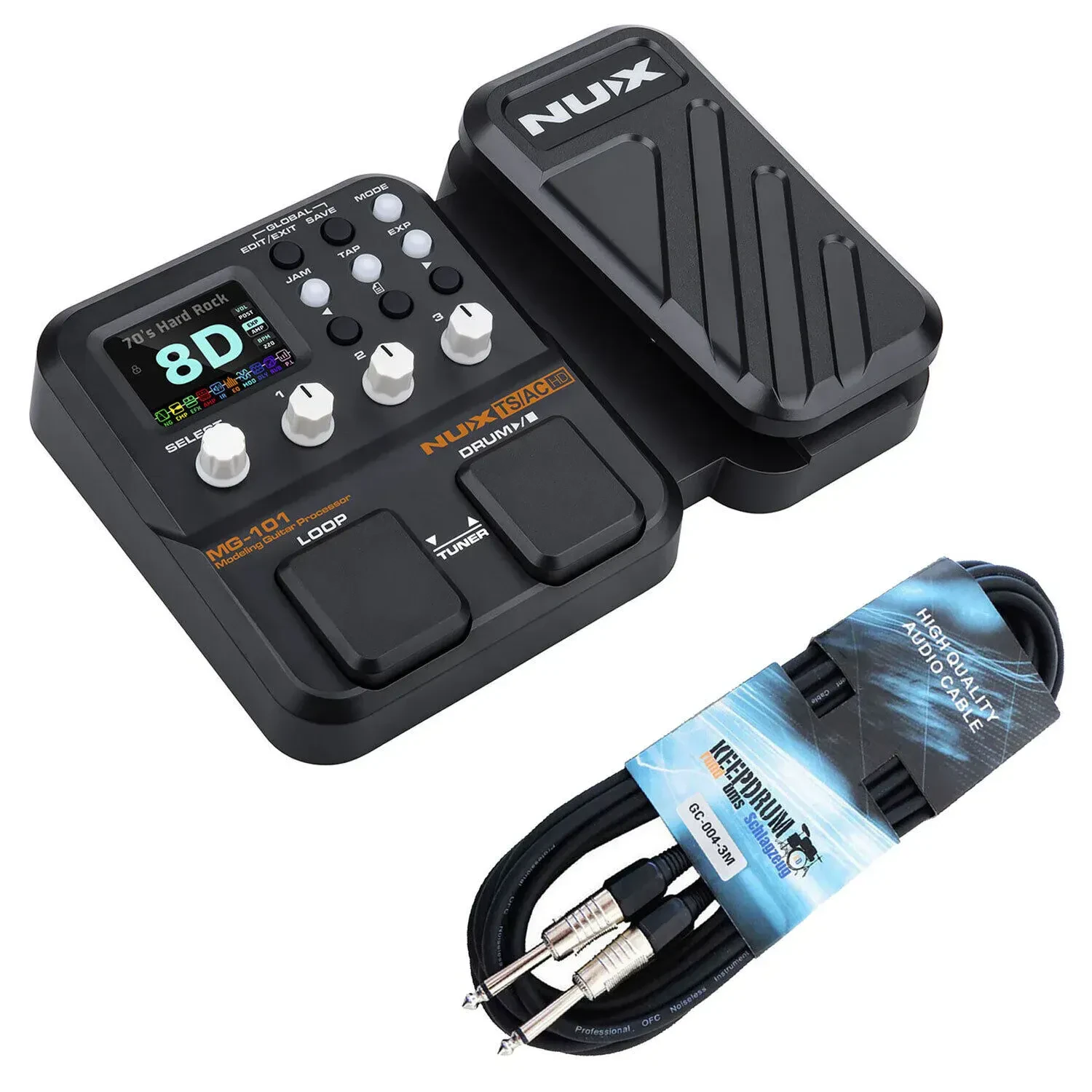 Гитарный мультиэффект NUX MG101 с кабелем