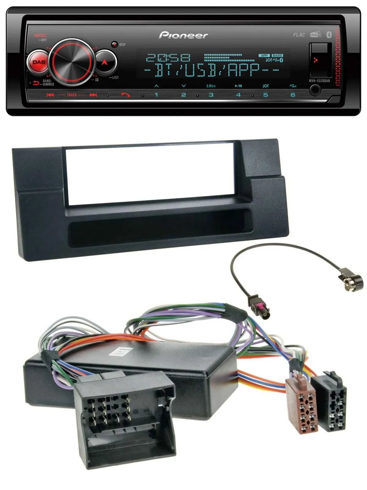 Pioneer Bluetooth USB MP3 DAB Autoradio für BMW X5 E53 5er E39 Ablagefach Quadlo