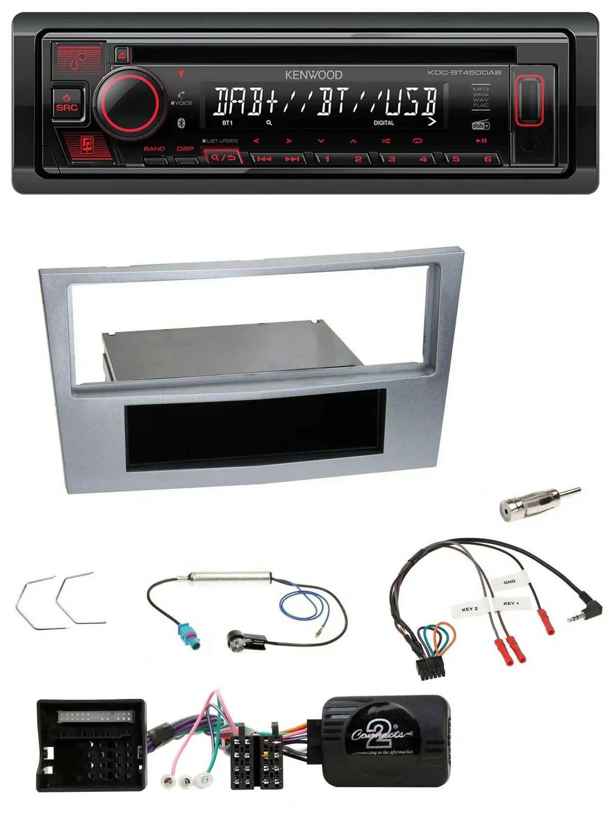 Kenwood Lenkrad CD USB Bluetooth DAB Autoradio für Opel Astra H Zafira B Corsa D