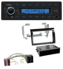 Автомагнитола VDO 1-DIN, USB/AUX, MP3, чёрный глянец, для Fiat Ducato/Citroen Jumper (2006–2011)