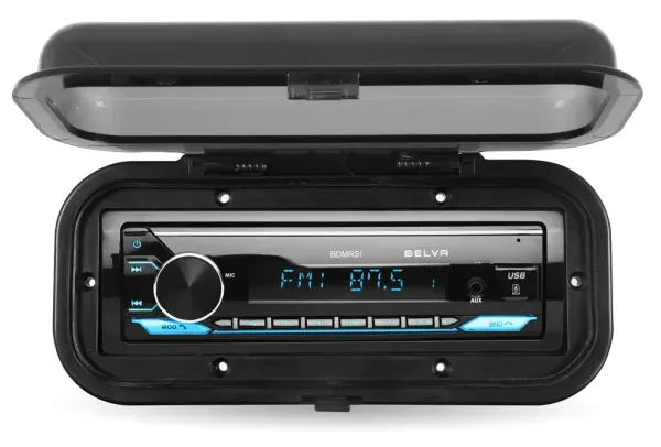 Belva BMRC1B Flip-up Black Marine Radio Cover Water-Resistant
