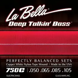 Струны для бас-гитары La Bella 750C Copper White Nylon 50-105