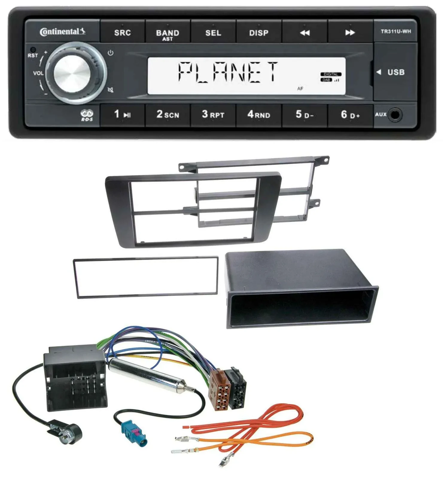 Continental USB MP3 AUX 1DIN Autoradio für Skoda Octavia II 2004-2013 Yeti ab 20
