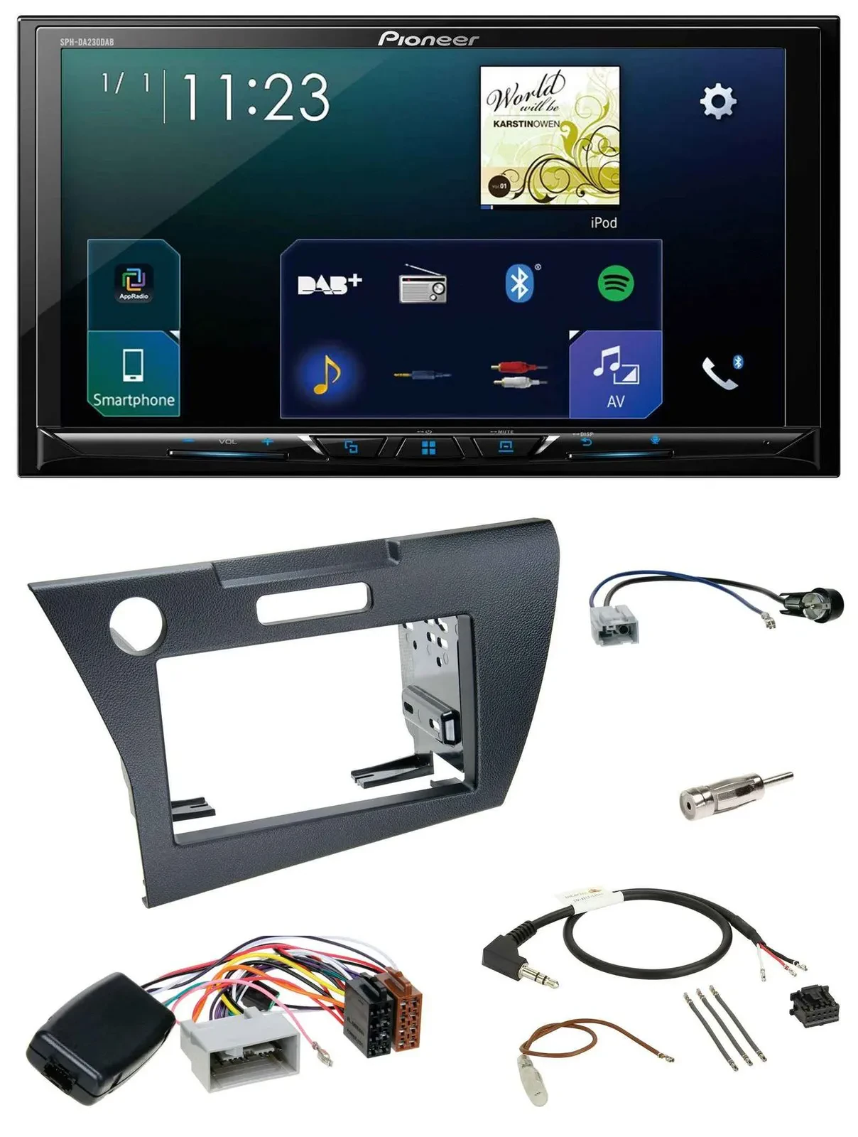 Pioneer Lenkrad Bluetooth USB 2DIN DAB Autoradio für Honda CR-Z 2010-2013