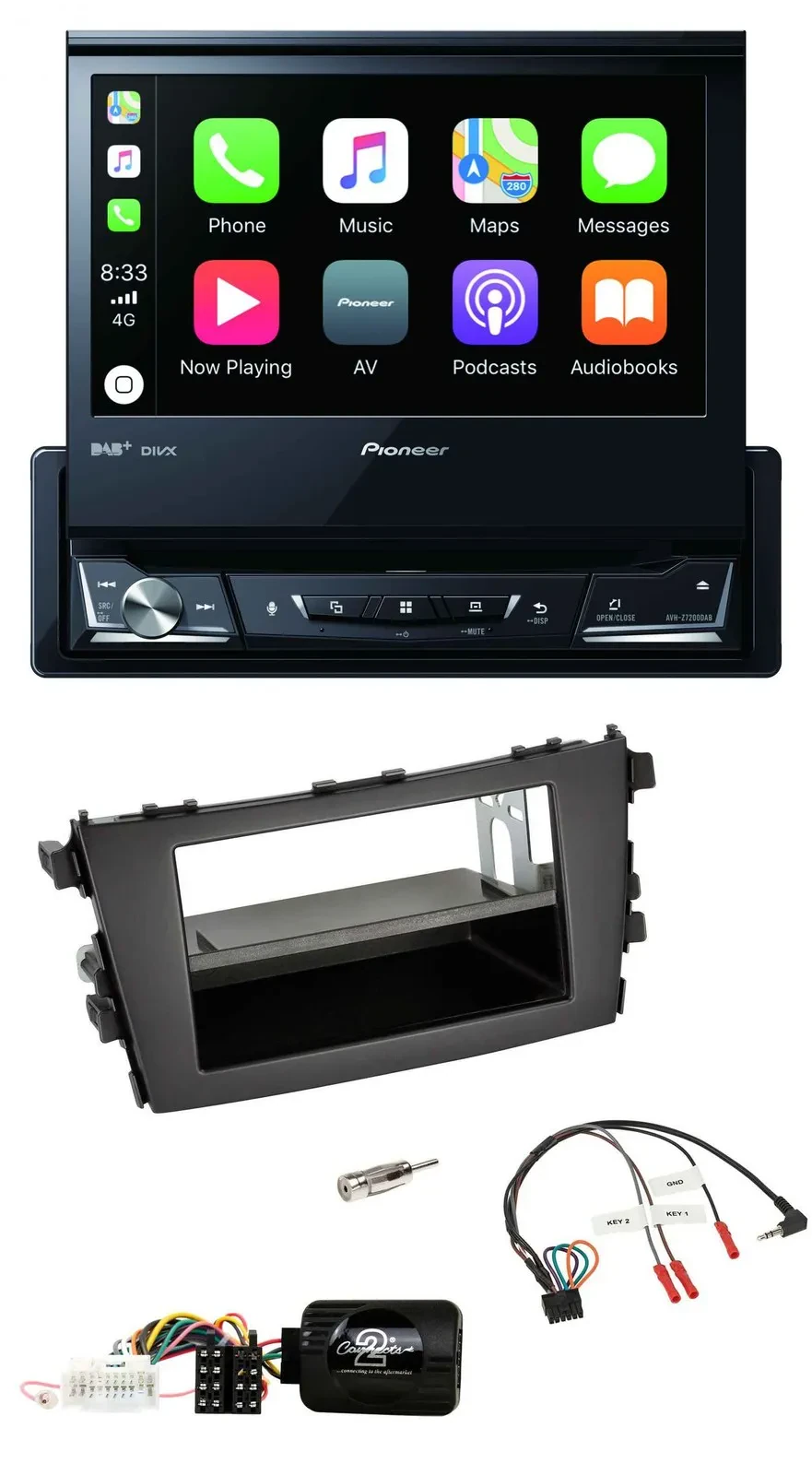 Автомагнитола для Suzuki Celerio LF Pioneer DVD, Bluetooth, DAB, USB, поддержка управления с руля