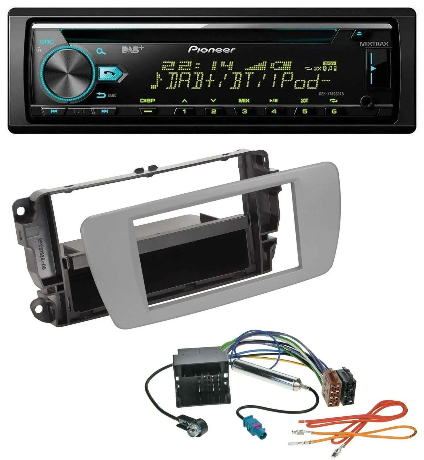 Автомагнитола для Seat Ibiza Pioneer DAB MP3 CD USB Bluetooth, серый