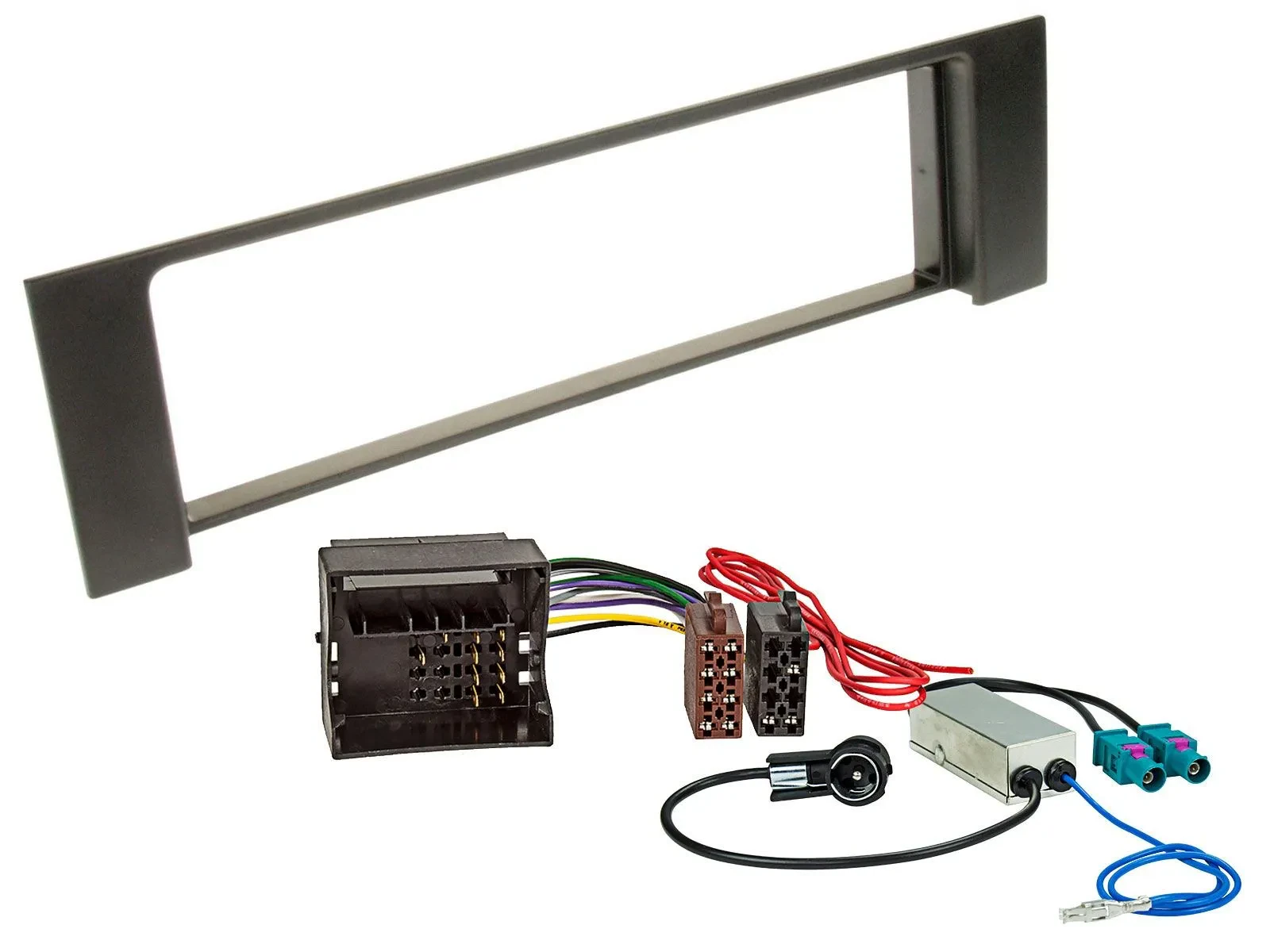 Radioeinbauset DIN Autoradio für Audi A4 B6 00-04 Quadlock Doppel Fakra