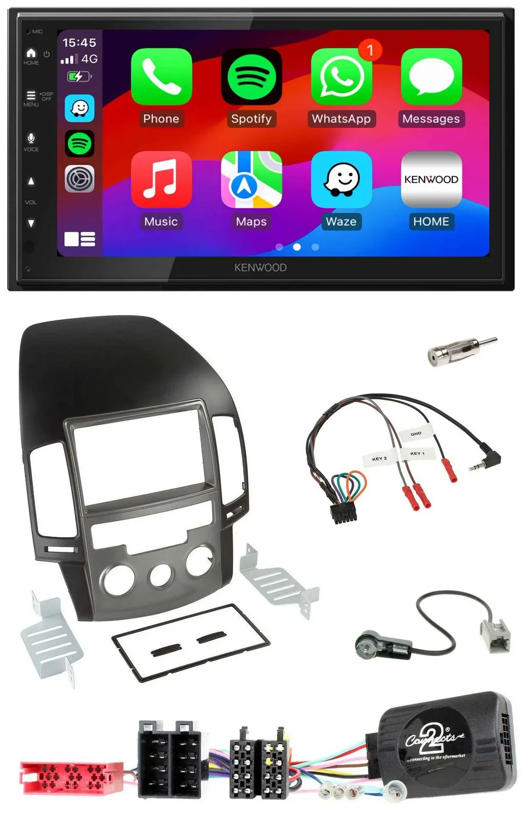 Kenwood Lenkrad USB DAB 2DIN Bluetooth Autoradio für Hyundai i30 ab 2009