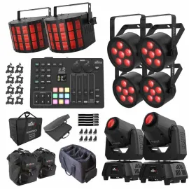 Chauvet DJ SLIMPARH6ILS ILS Wash Lights 4 Pack w Mini Effect Lights & ILS Com...