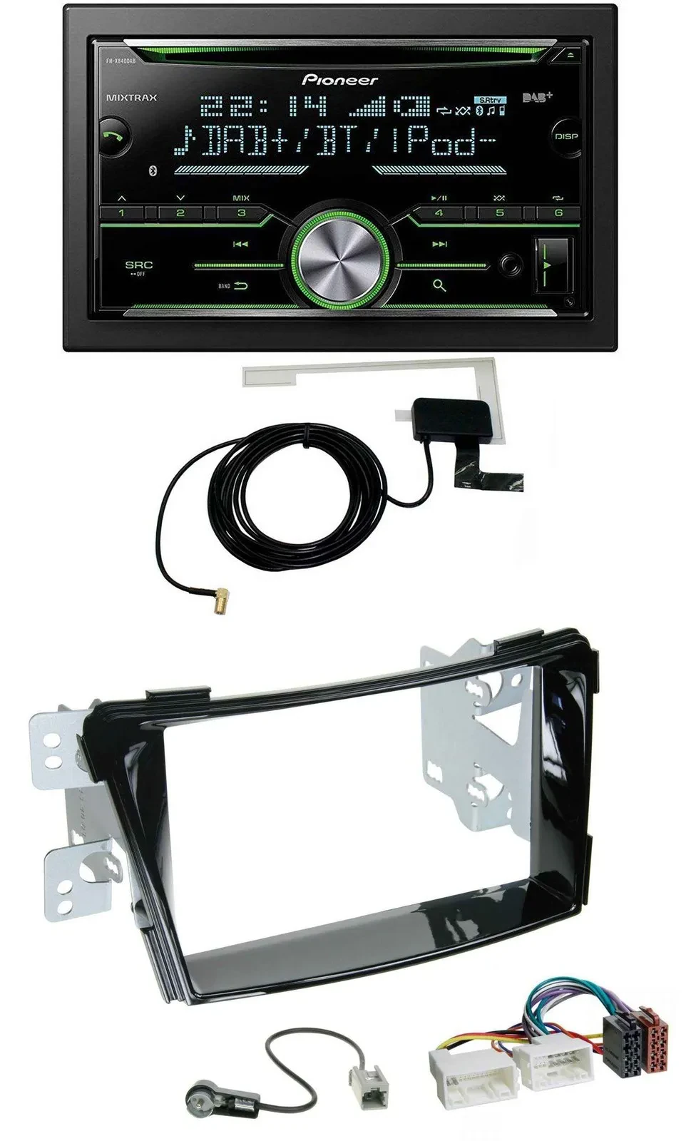Автомагнитола Pioneer 2-DIN, CD/USB/MP3, Bluetooth, DAB, для Hyundai i40 (с 2011), черный (Piano Black)