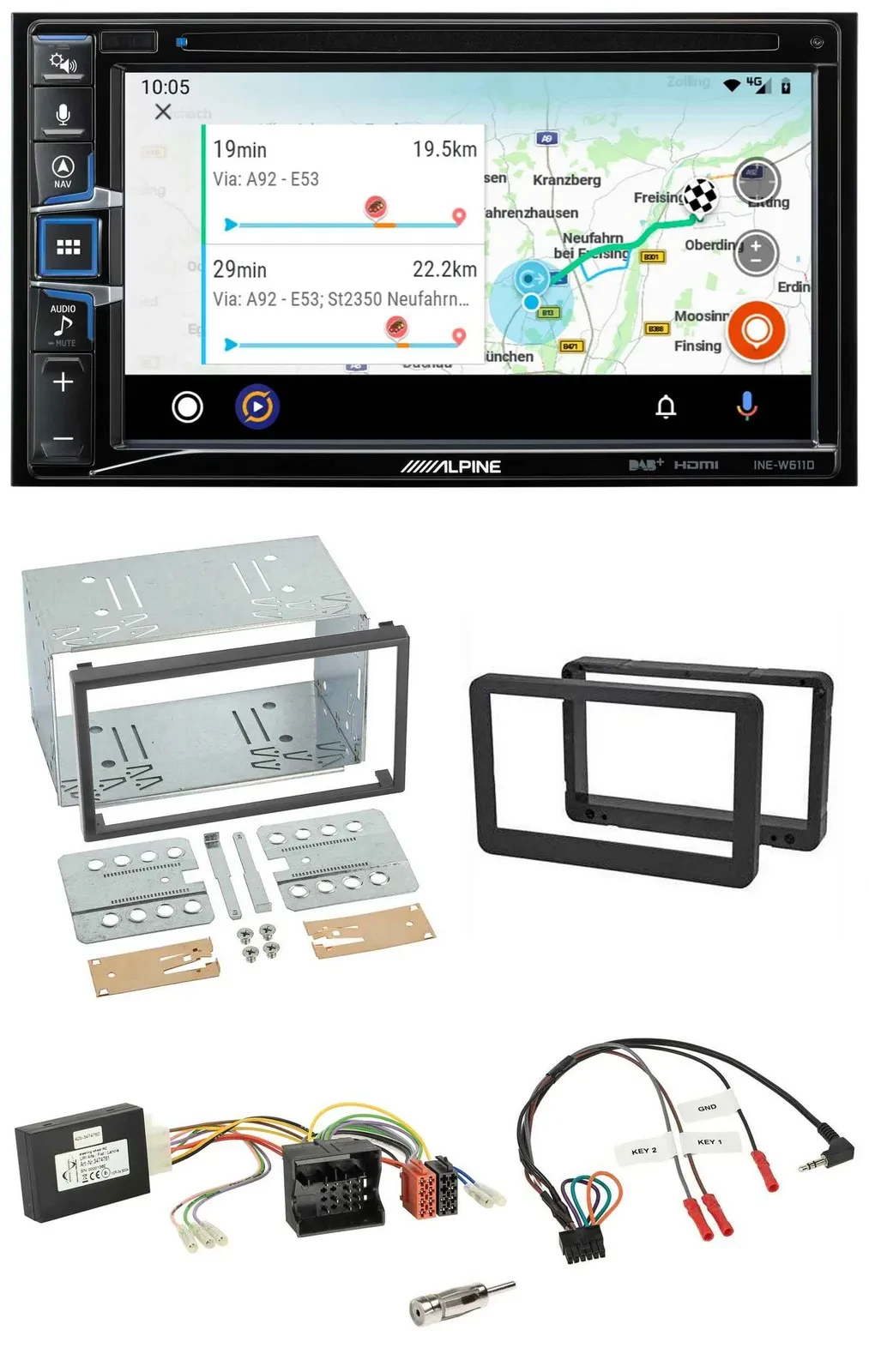Alpine Bluetooth TMC USB DAB 2DIN Lenkrad Navigation für Alfa Romeo Brera 159 Sp