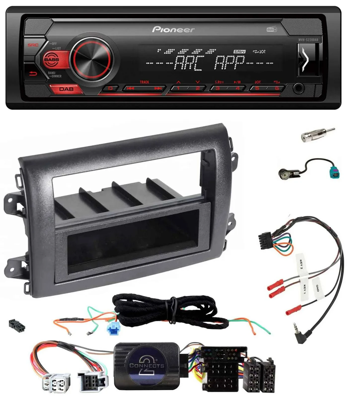 Pioneer DAB 1DIN MP3 Lenkrad USB Autoradio für Fiat Ducato Serie 8 ab 2021